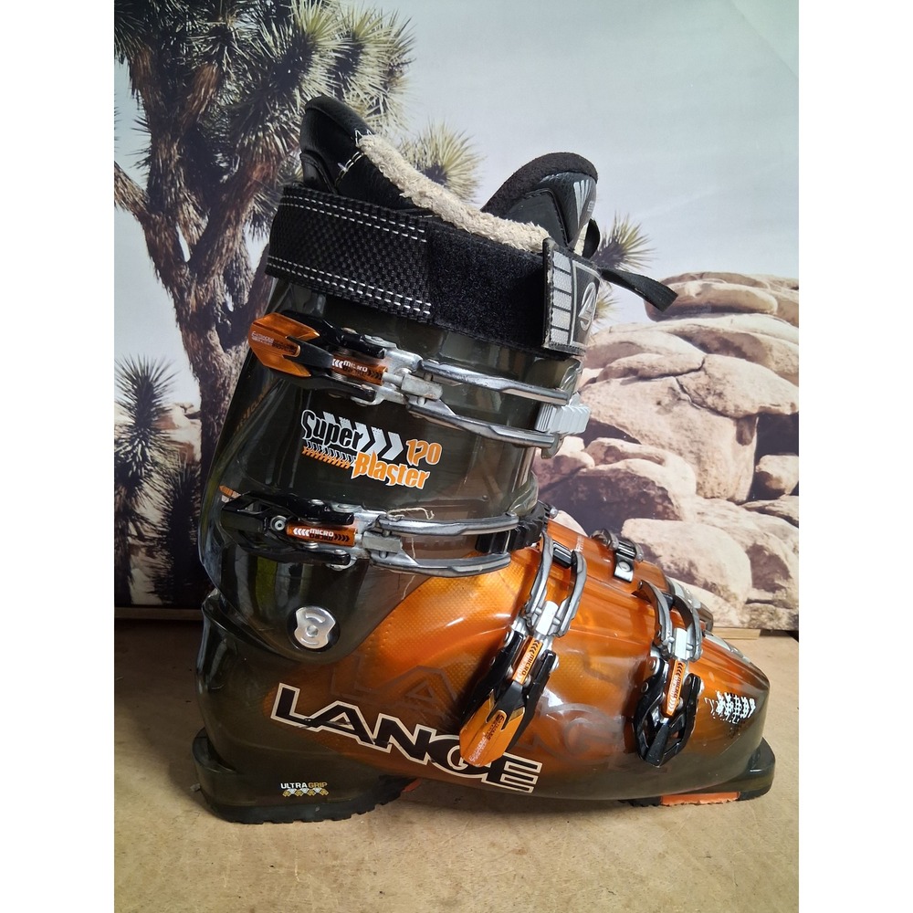 Lange Super Blaster 120 Downhill Ski Boots Orange Grey Men Size 27.5 328mm